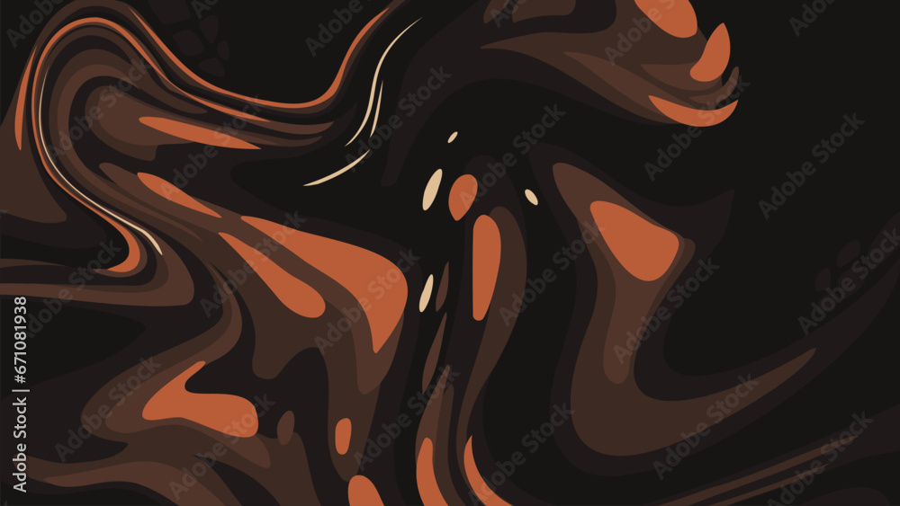 Black Brown Abstract Ink Wave Vector Wallpaper Background Image