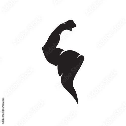 Arm muscle silhouette logo biceps icon