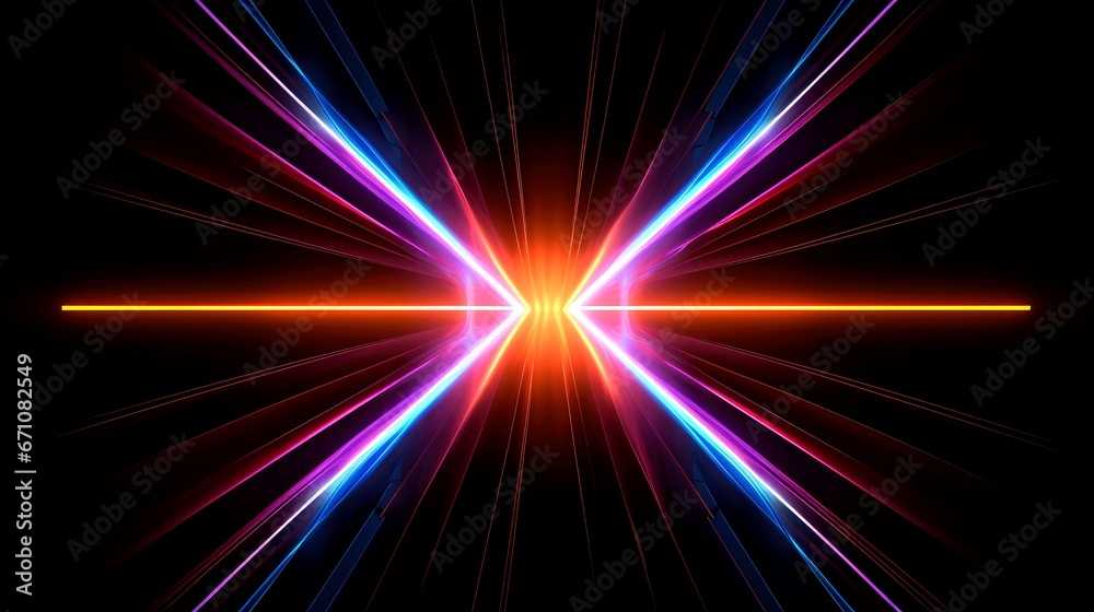 Abstract multicolor neon glowing line, Technology background