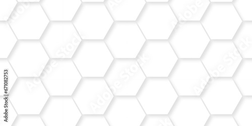 White Hexagonal Background. Luxury honeycomb grid White Pattern. Vector Illustration. 3D Futuristic abstract honeycomb mosaic white background. geometric mesh cell texture.  