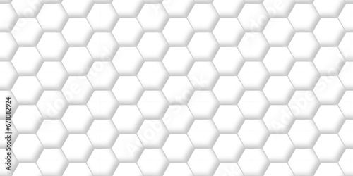 Fototapeta Naklejka Na Ścianę i Meble -  White Hexagonal Background. Luxury honeycomb grid White Pattern. Vector Illustration. 3D Futuristic abstract honeycomb mosaic white background. geometric mesh cell texture.	
