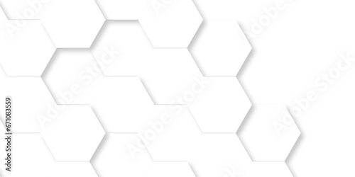 White Hexagonal Background. Luxury honeycomb grid White Pattern. Vector Illustration. 3D Futuristic abstract honeycomb mosaic white background. geometric mesh cell texture.  