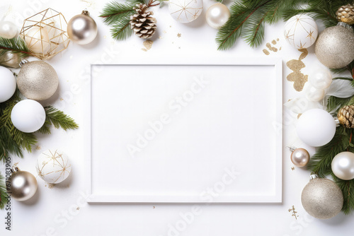 Christmas Border and placeholder with white background.