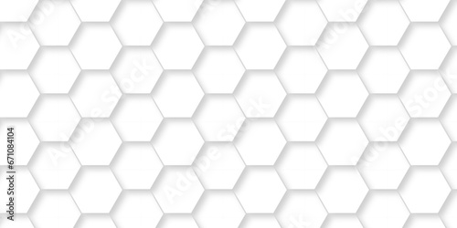 White Hexagonal Background. Luxury honeycomb grid White Pattern. Vector Illustration. 3D Futuristic abstract honeycomb mosaic white background. geometric mesh cell texture. 