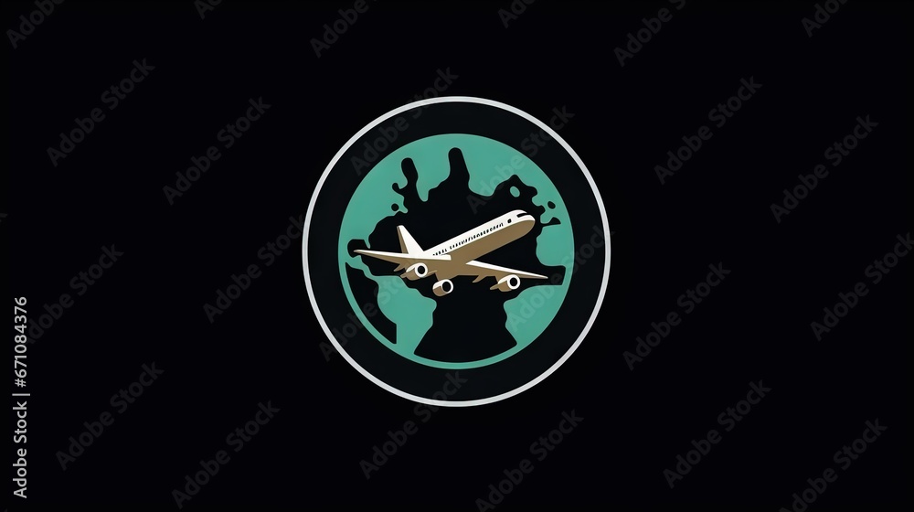 an airplane is flying in the sky over a black background. generative ai an airplane is flying in the sky over a black background. generative ai