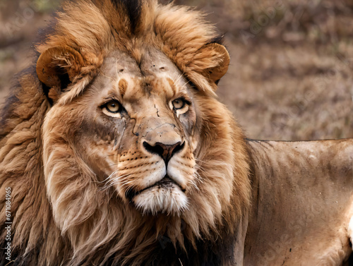 A Lion With A Very Long Mane