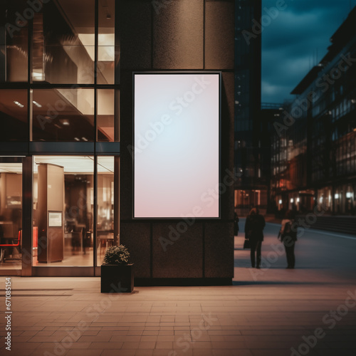 Advertising display in the city. display blank clean screen or signboard mockup for offers.