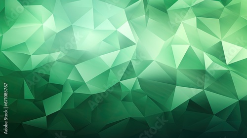  a green abstract background with a low poly design of triangles. generative ai