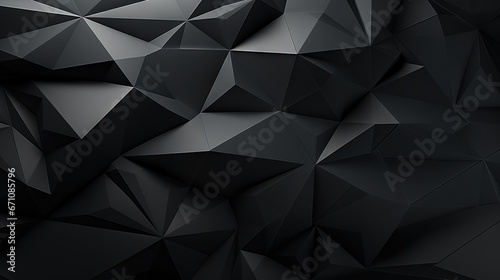  an abstract black background with a lot of triangles on it. generative ai