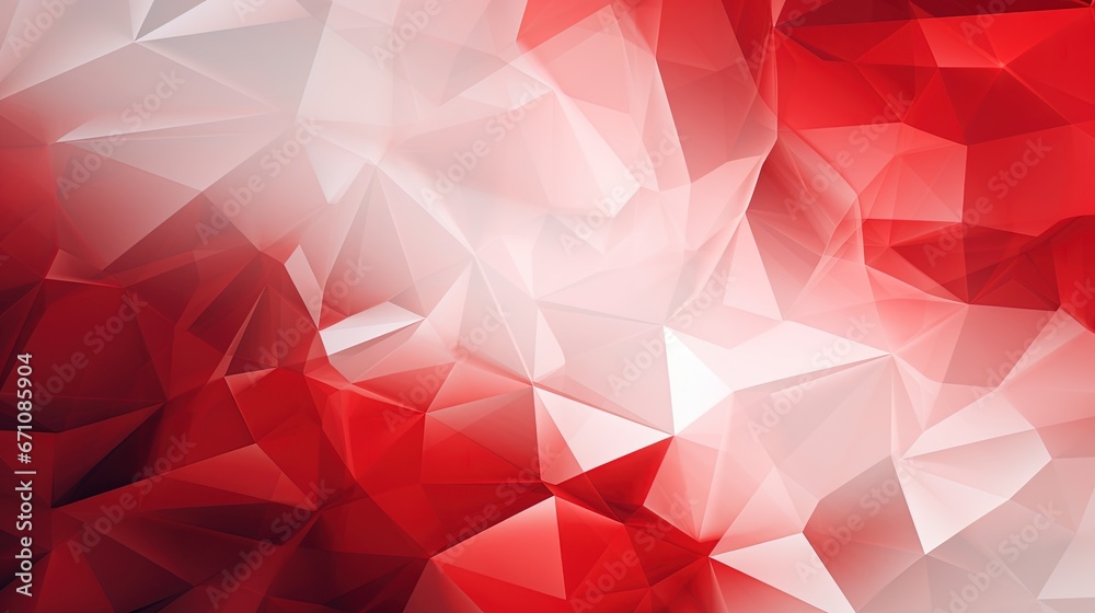  a red and white abstract background with a lot of triangles.  generative ai