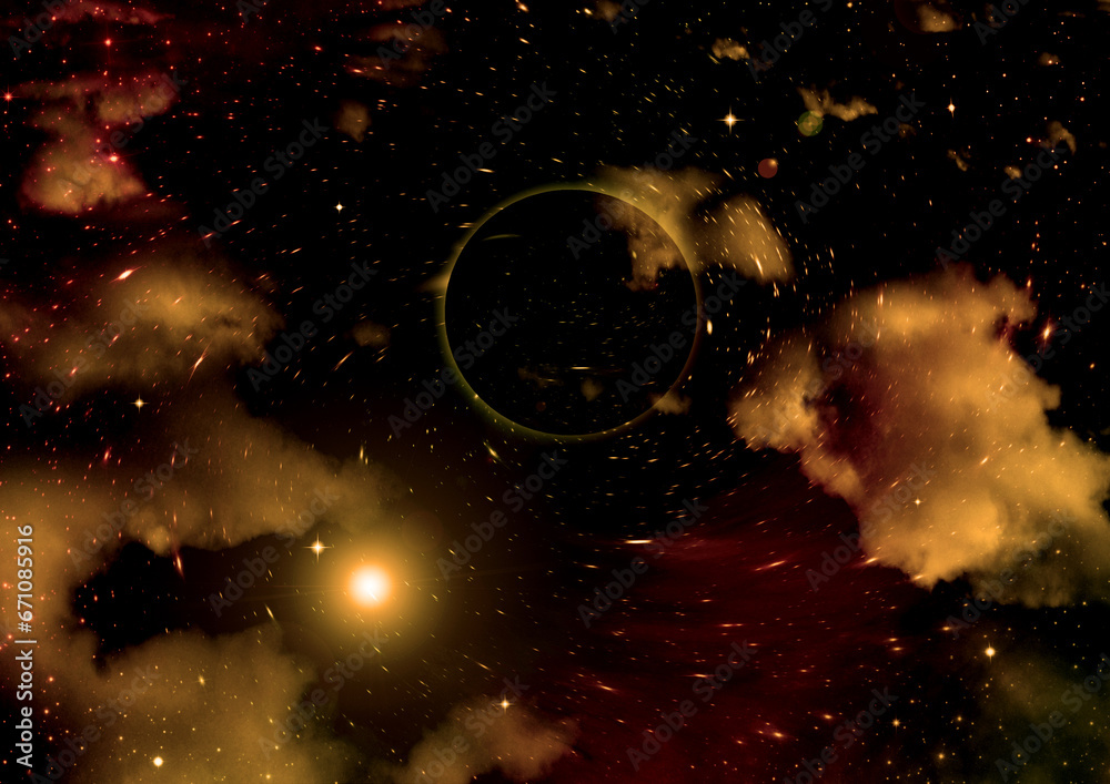 galaxy in a free space. 3D rendering