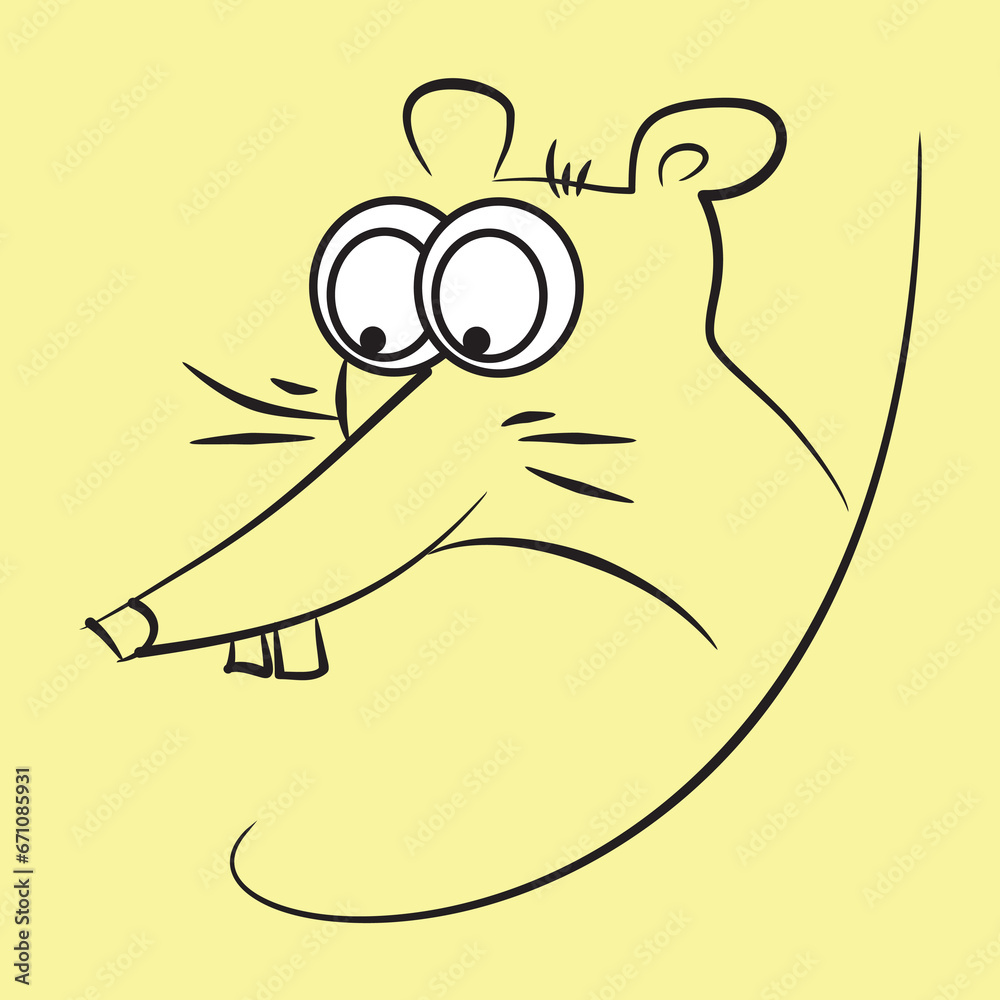 Obraz premium Mouse, rat. Vector drawing, eps