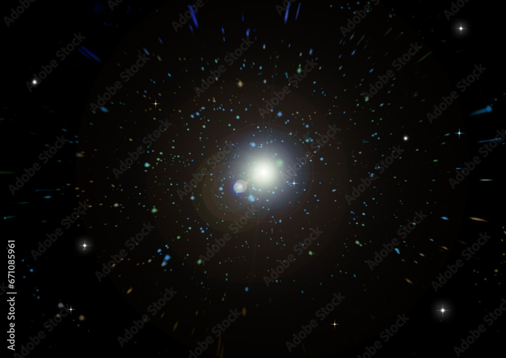 galaxy in a free space. 3D rendering