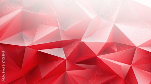  a red and white abstract background with a low poly design. generative ai