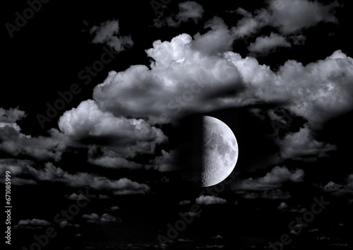 Obraz na płótnie The moon in the night sky w salonie