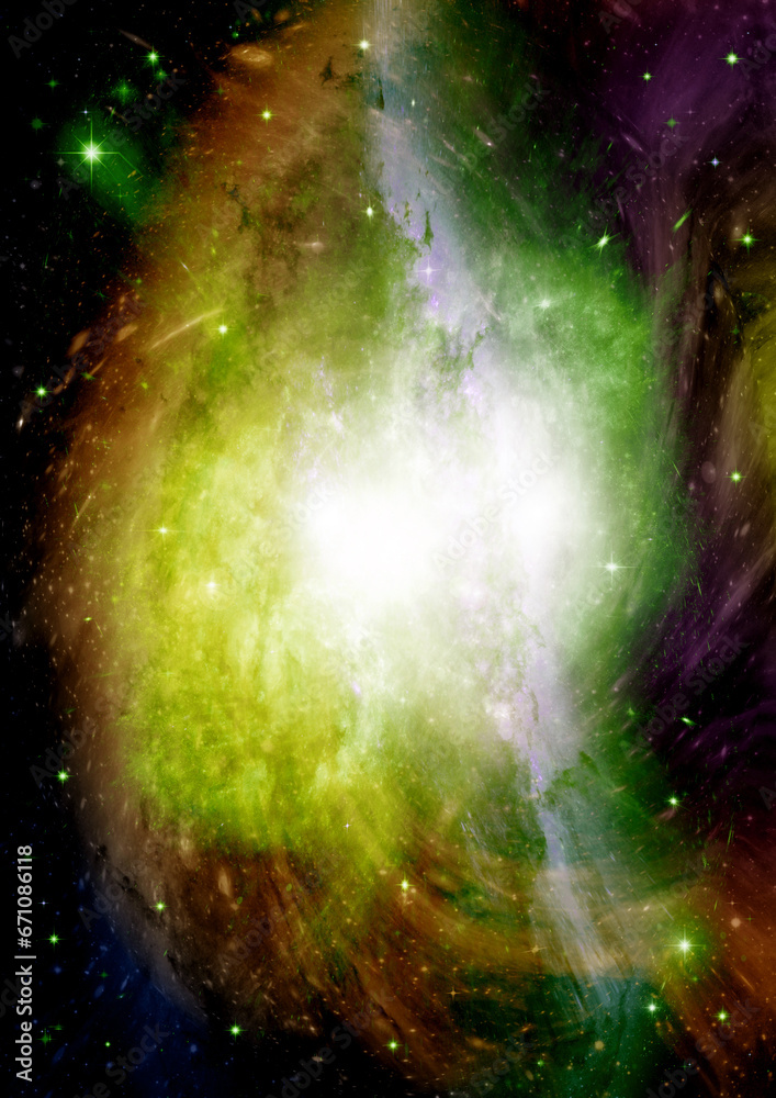 galaxy in a free space. 3D rendering