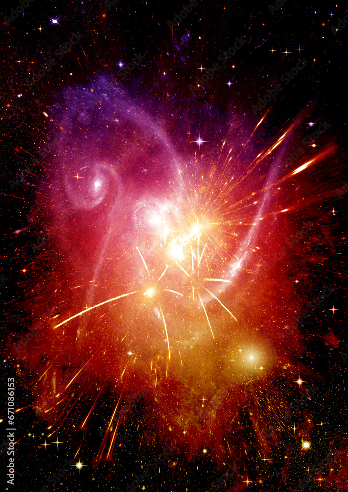galaxy in a free space. 3D rendering