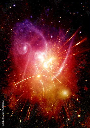 Obraz na płótnie galaxy in a free space. 3D rendering w salonie