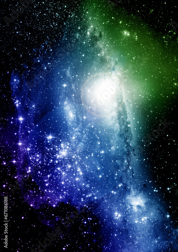 galaxy in a free space. 3D rendering