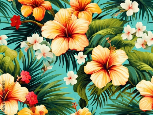 Summer Hawaii Sea seamless pattern template