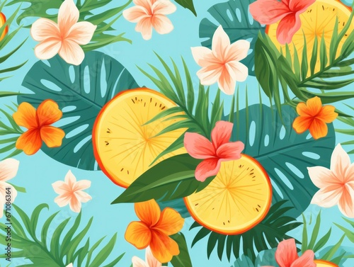 Summer Hawaii Sea seamless pattern template