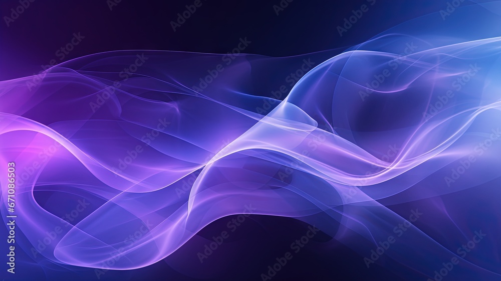  a blue and purple abstract background with a wave of smoke.  generative ai
