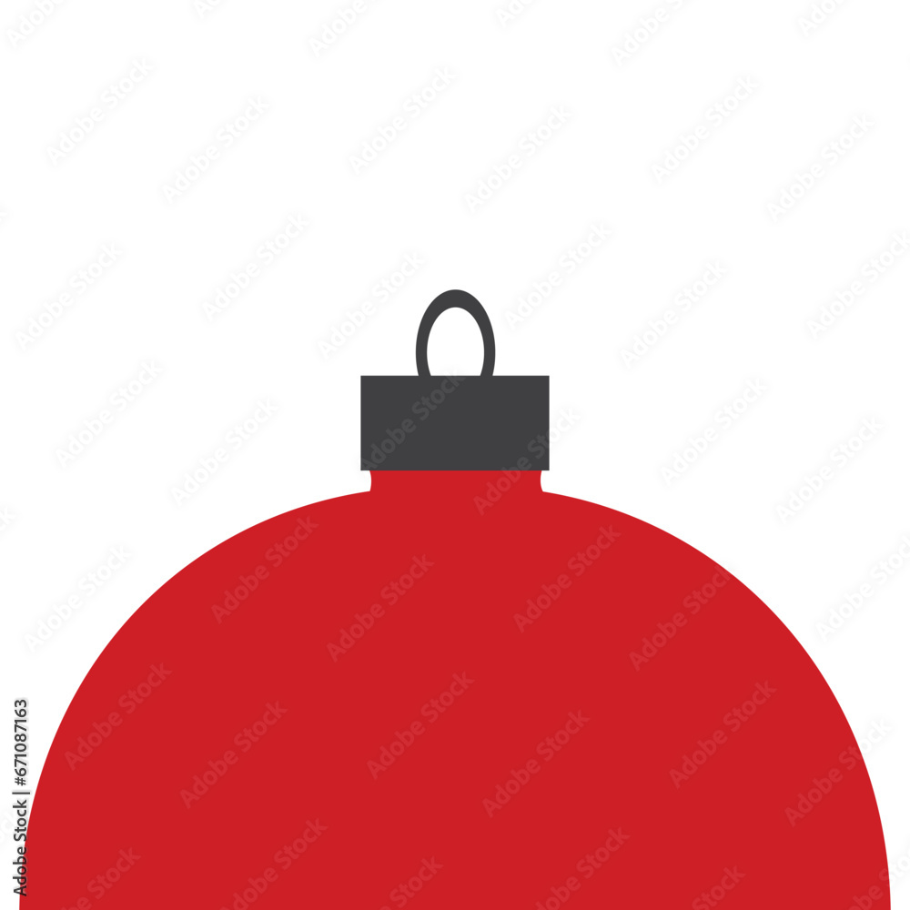 Red Christmas ball, isolated on white background. Logo. Vector Red Christmas ball, isolated on white background. Logo. Vector