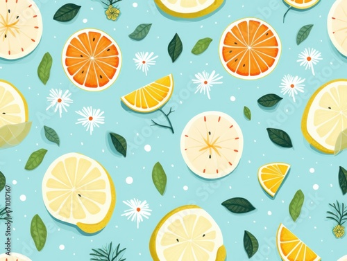 Summer Hawaii Sea seamless pattern template