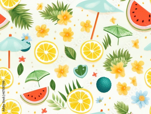 Summer Hawaii Sea seamless pattern template