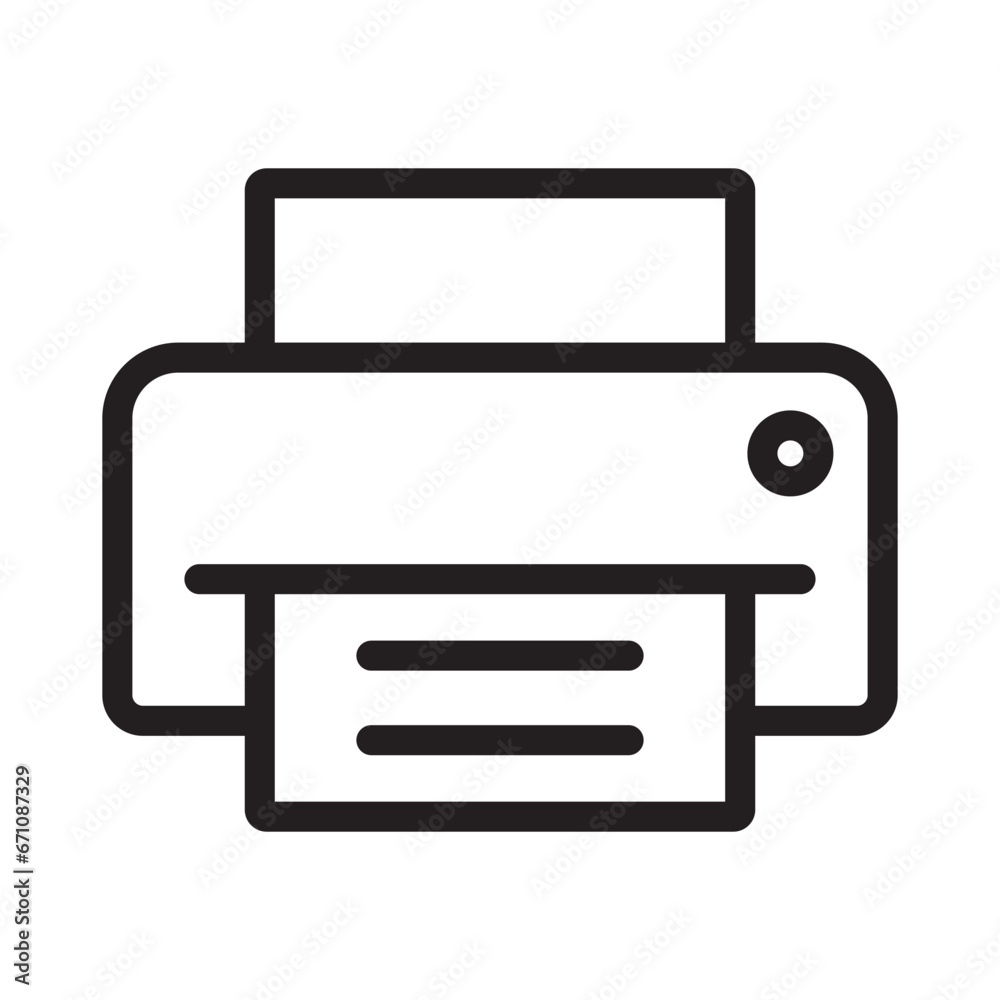 Printer icon on white background. Vector illustration. Printer icon on white background. Vector illustration.