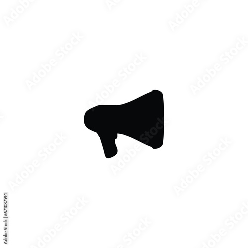 Megaphone icon. Simple style company we are hiring poster background symbol. Megaphone brand logo design element. Megaphone t-shirt printing. Vector for sticker.
