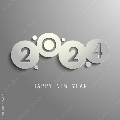 New Year background with abstract circles in gray design