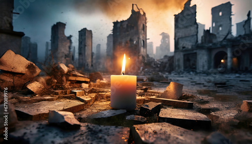 A candle for peace from the war in the Gaza Strip