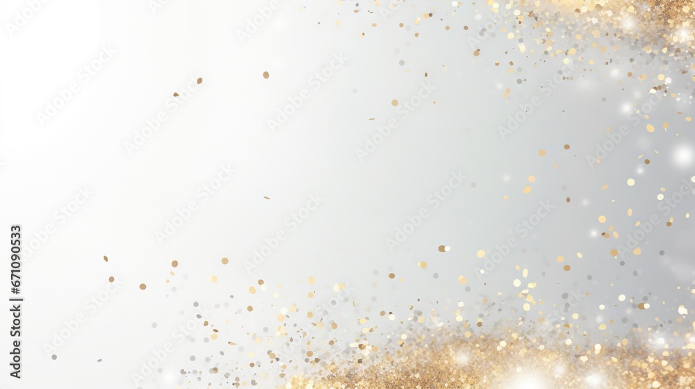 a white background with gold confetti and sparkles. generative ai a white background with gold confetti and sparkles. generative ai