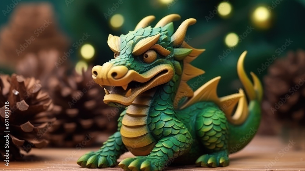 Green dragon. Chinese new year of dragon 2024 Green dragon. Chinese new year of dragon 2024