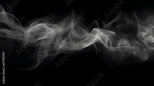 Abstract smoke fog on isolated black background 