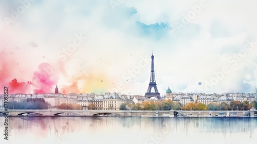  a painting of the eiffel tower in paris, france. generative ai