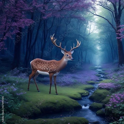 Enchanted Woodland: A Mesmerizing with Beautiful deer © Vishal Navodya