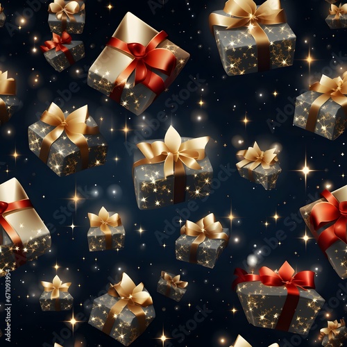 Christmas Seamless tile pattern gift wrap background design