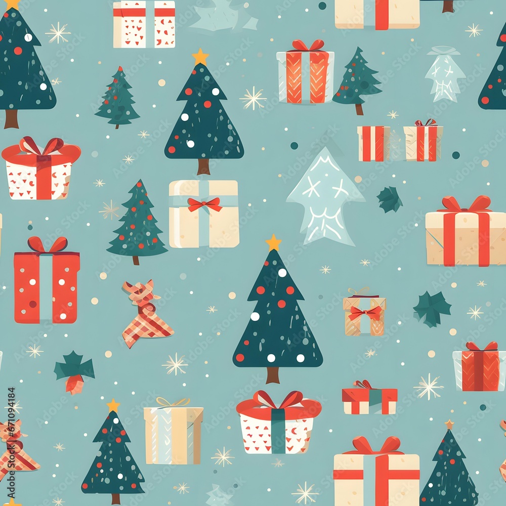 Christmas Seamless tile pattern gift wrap background design Christmas Seamless tile pattern gift wrap background design