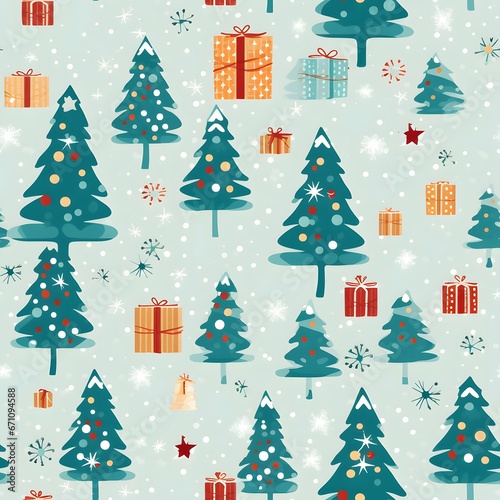 Christmas Seamless tile pattern gift wrap background design © Filip