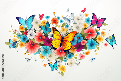 fantasy invitation, postcard butterflies flying art photo
