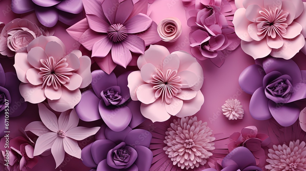 a bunch of flowers that are on a pink and purple background. generative ai a bunch of flowers that are on a pink and purple background. generative ai