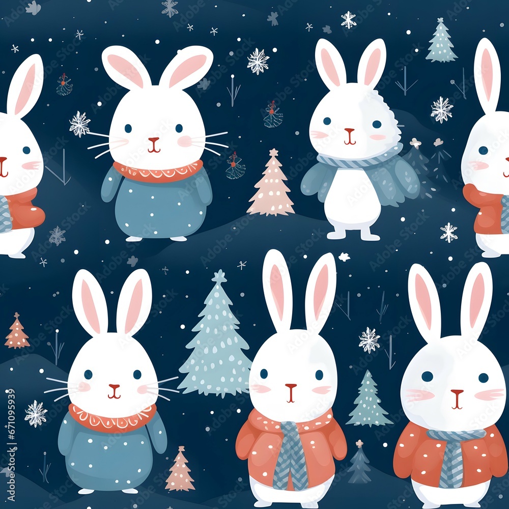 Fototapeta premium Christmas Seamless tile pattern gift wrap background design