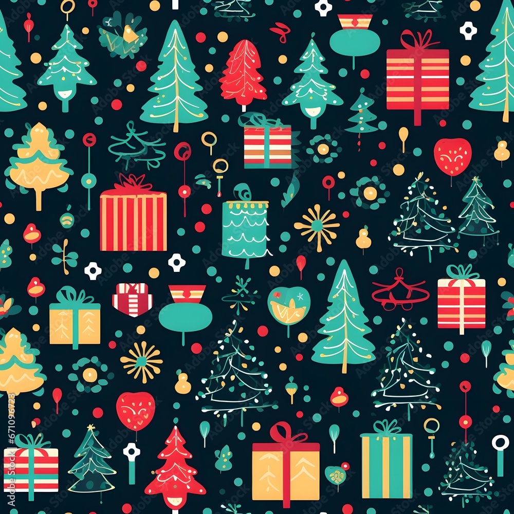 Christmas Seamless tile pattern gift wrap background design Christmas Seamless tile pattern gift wrap background design