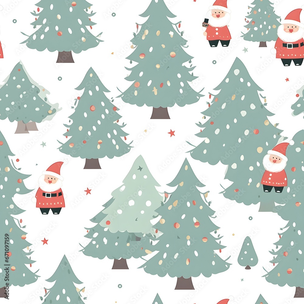 Fototapeta premium Christmas Seamless tile pattern gift wrap background design