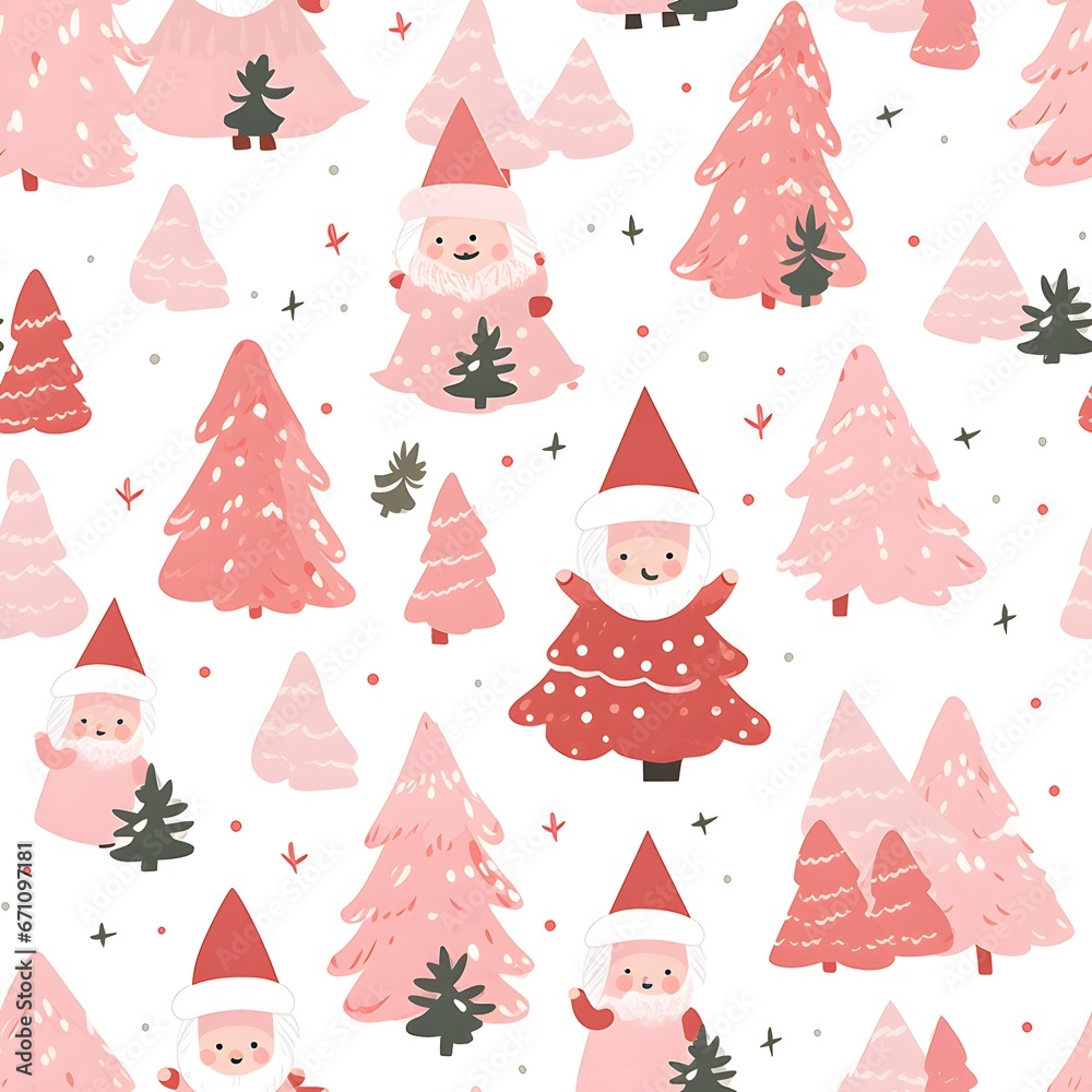 Fototapeta premium Christmas Seamless tile pattern gift wrap background design
