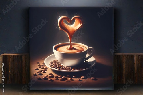 cup of coffee with heart