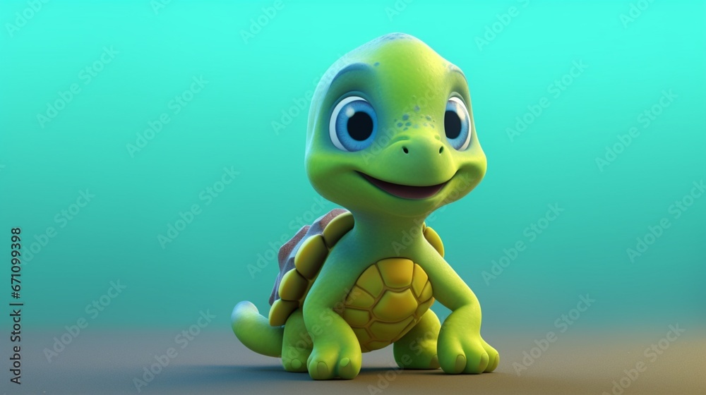 cute smiling baby Turtle animal in the style of unrea.Generative AI cute smiling baby Turtle animal in the style of unrea.Generative AI