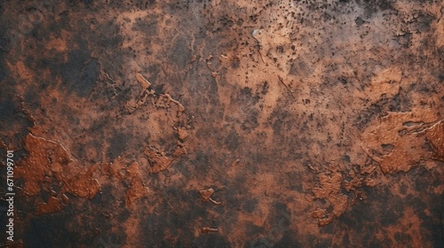 old grunge copper bronze rustic texture dark black.Generative AI
